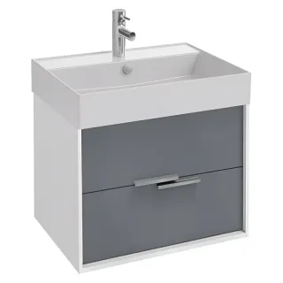 Тумба под раковину Jacob Delafon Vivienne EB1666-J5-J54 60 см белый глянец/серый матовый